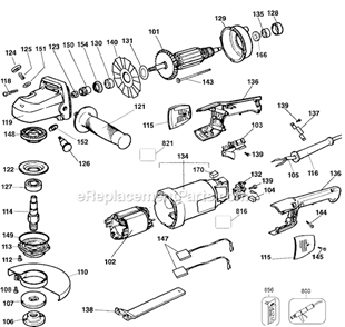 Part Location Diagram of 402874-07 DeWALT Carbon Brush